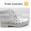 2015 Wholesale China Manufactures ladies golden rivet white shoes
