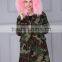 Latest Baby Pink Real Raccoon Fur Hood Faux Fur Lining Parka Wholesale
