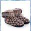 two tone pom pom knit ankle boot/women ankle boot/indoor ankle boot