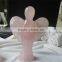 Natural rose quartz angel sculpture, rose crystal angel carving