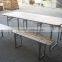 high quality wood top steel leg beer table sets wholesale