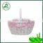 white spot linen wicker basket