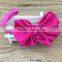 Satin Bow Baby Headband 4inch Fabric Bow with Elastic Headband for Baby Accessories Kids Headband