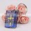 2016 new design key chain key holder clearly blue with cross & dove square key chain split key ring clip wholesale gift souvenir