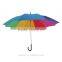 Manual Open Rainbow Fashion Long Umbrella With 10 Ribs