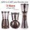 manual glass spice bottle grinder/pepper and salt mill 6 Oz Glass Body and 5 Grade Adjustable Ceramic Rotor