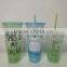 Hot selling double wall plastic freeze ice straw drinking cup