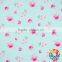 pink flower printed light blue cotton fabrics wholesale cotton fabric texile for curtain fabric