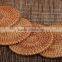 Round Rattan Coasters with Holder (Set of 6) / Rattan platemat