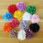 fabric satin and mesh flower clip for kids hair accessories