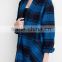 No Zipper Classic Women Winter Jacket 100% Polyetser Plaid Woven Flannel Boxy Jacket