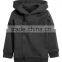 Black Cotton Fleece Plain Zipper up Baby Hoodie