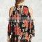 Women Open Shoulder Floral Print Rayon Fashion Dress