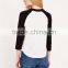 Crew neck wholesale 3/4sleeve blank t shirt ringer t shirt