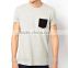 China Manufacturer Mens Pocket T Shirt Light grey 100% Cotton Plain T Shirt O neck short Sleeve Pocket Tee Mens Clothing