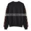 2017 Occident style spring loose hoodie women fashion pullover hoodie with unique sleeve ornament
