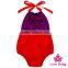 Summer Children Clothes Red Halter Baby Girl Romper Infant Bodysuit Toddler Newborn Clothes