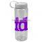 USA Made 32 oz Transparent Sports Bottle With Tethered Lid - BPA/BPS-free, FDA compliant and comes with your logo