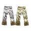 wholesale icing pants new children ruffle pant icing baby leggings boutique golden silvery shine pants new design baby girls