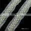 DIY Beaded 3 Row Pearls Crystal Rhinestones Costume Applique Embellishment Decorated Lace Ribbon Trim