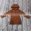 2016 yawoo brown cotton hoodie cardigan wholesale baby girls winter clothes