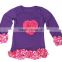 Wholesale children pajamas autumn clothing ruffle raglan shirts with icing pants factories in china
