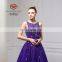 Women Sleeveless purple A-line prom dress with beautiful Handmade star beading