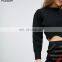 Factory Nylon blend Scallop Hem Knit Crop Sweater