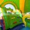 HI hot sale!! animal themed inflatable long water slide, grass pool bouncer sldie