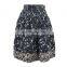 Floral Print Cotton Embroidery Pleated Skirt Old Women Skirt Guangzhou Clothing