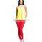 Yellow Sleeveless Lace Yoke Top