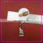 white retractable reel id card holder with crocodile clip