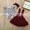 Summer Toddler Kid Baby Girl Sets Clothes Leopard Rompers + Strap Dress Headband 3Pcs Outfit Set