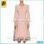 2016 new design open neck pleated laides long coat