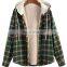 2021 Christmas Amazon Independent Station Autumn/Winter New Hooded Plus Fleece Thick Loose Shirt Plaid Large Size Jacket