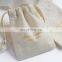PandaSew Custom Logo Bling Bling Muslin Drawstring Bag Luxury Gift Beige Cotton Packaging Jewelry Pouch