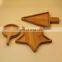 bamboo wooden fiber round triangle five-pointed star shape design restaurant dinner serving tray plates set