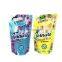 custom refillable squeeze barrier leak proof flexible packaging fabric softener pouches spout for laundry detergent liquid bag