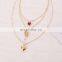 Womens Gold Multi-Layer Necklace Female Personality Retro Creative Clavicle Chain Thin Chains NecklacesN707
