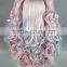 High Quality 70cm Long Wave Beautiful Lolita Wig Color Mixed Synthetic Anime Cosplay Hair Ponytails Wig Party Wig