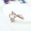 New design gold finger moon and star ring with rose gold plating