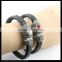 LFD-B0032 Wholesale Snake Leather with Rhinestone Paved Stone Magnetic Clasp Snakeskin Bangles , Cuff Bangle Bracelet