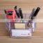 Acrylic imitation plastic pocket pen holder with business card pocket