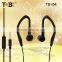 High quality comfortable good shape in-ear earhook ear hanging earhphone with mic for mobile phone/ mp3 player