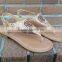 New Womens T-Strap Flat Flip Flop Monogrammed Sandals