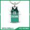 Wholesale bulk metal two sided custom printed jersey basketball keychain