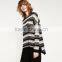 STRIPED SWEATER crochet knit pullover fashion Boat neck 100%cotton