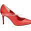 Office genuine leather Pointed toe high heel classic ladies breatheable PU lining comfortable RED sheep skin pump shoes