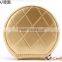 High quality wallet round shape zipper coin purse leather wallet with chain