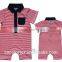 2016 summer cotton stripe polo baby romper with short sleeve